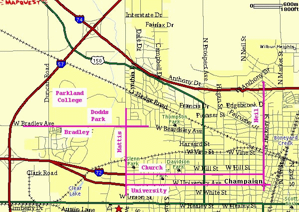 map of Champaign-Urbana